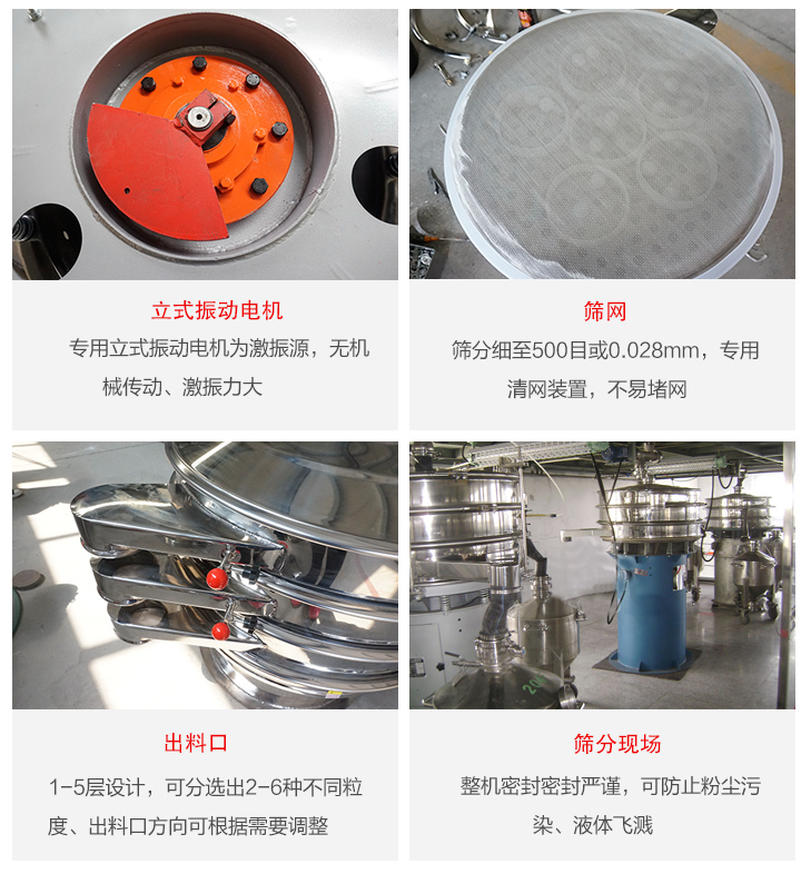 旋振篩定制化有：移動(dòng)，加緣，閘門(mén)等多種形式選擇。子母設(shè)計(jì)透網(wǎng)率高，換網(wǎng)方便。